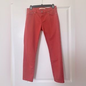 Women’s Big Star orange cropped skinny jeans - size 28